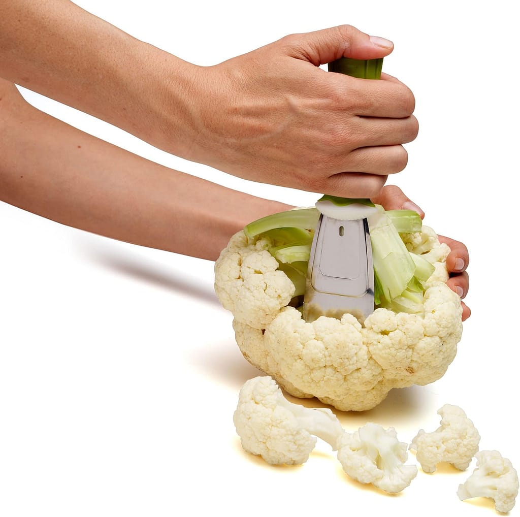Chefn Stalk Chop Cauliflower Prep Tool, Green, 7 ½ x 1 ¾-inches - Chefn Stalk Chop Cauliflower Prep Tool, Green, 7 ½ x 1 ¾-inches -