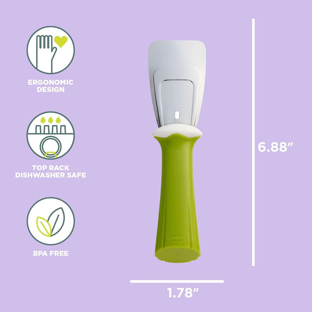 Chefn Stalk Chop Cauliflower Prep Tool, Green, 7 ½ x 1 ¾-inches - Chefn Stalk Chop Cauliflower Prep Tool, Green, 7 ½ x 1 ¾-inches -