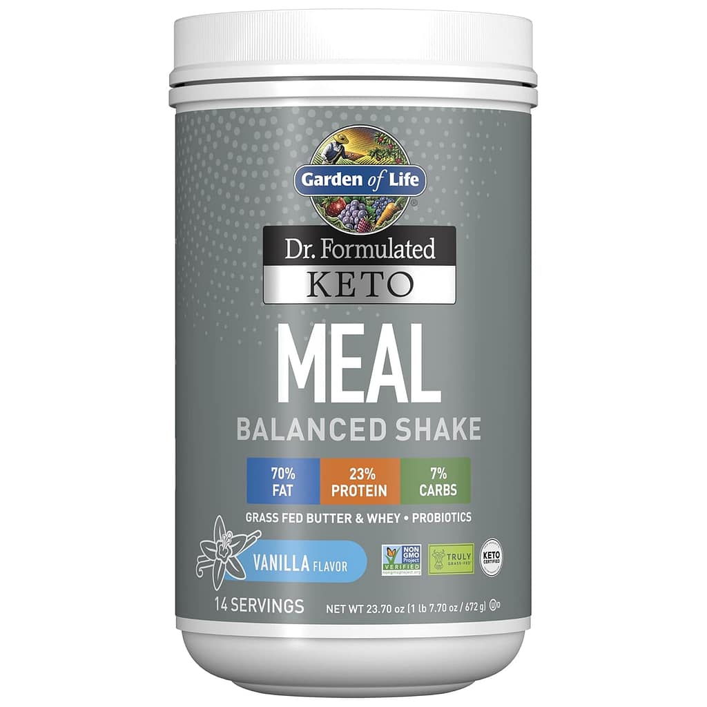 Garden of Life Dr. Formulated Ketogenic Meal Balanced Shake Powder, Truly Grass Fed Butter Whey Protein Plus Probiotics, Non-GMO, Gluten Free, Paleo Replacement, Vanilla, 23.7 Oz Garden of Life Dr. Formulated Ketogenic Meal Balanced Shake Powder, Truly Grass Fed Butter Whey Protein Plus Probiotics, Non-GMO, Gluten Free, Paleo Replacement, Vanilla, 23.7 Oz