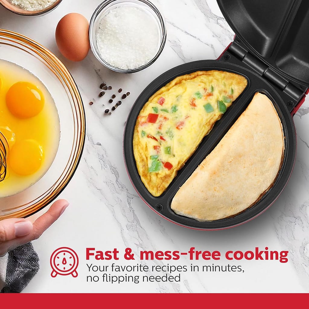 Holstein Housewares - Non-Stick Omelet Frittata Maker, Stainless Steel - Makes 2 Individual Portions Quick Easy (2 Section, Black) Holstein Housewares - Non-Stick Omelet Frittata Maker, Stainless Steel - Makes 2 Individual Portions Quick Easy (2 Section, Black)