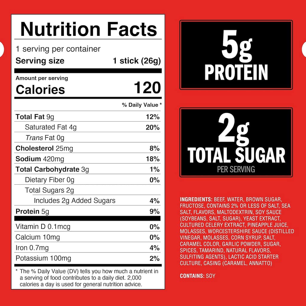 Jack Links Beef Sticks, Original Zero Sugar – Protein Snack, Meat Stick with 5g of Protein, Meat Snack Sticks Made with 100% Beef, Keto Paleo Diet Friendly, Individually Wrapped – 0.92 Oz. (20 Count) Jack Links Beef Sticks, Original Zero Sugar – Protein Snack, Meat Stick with 5g of Protein, Meat Snack Sticks Made with 100% Beef, Keto Paleo Diet Friendly, Individually Wrapped – 0.92 Oz. (20 Count)
