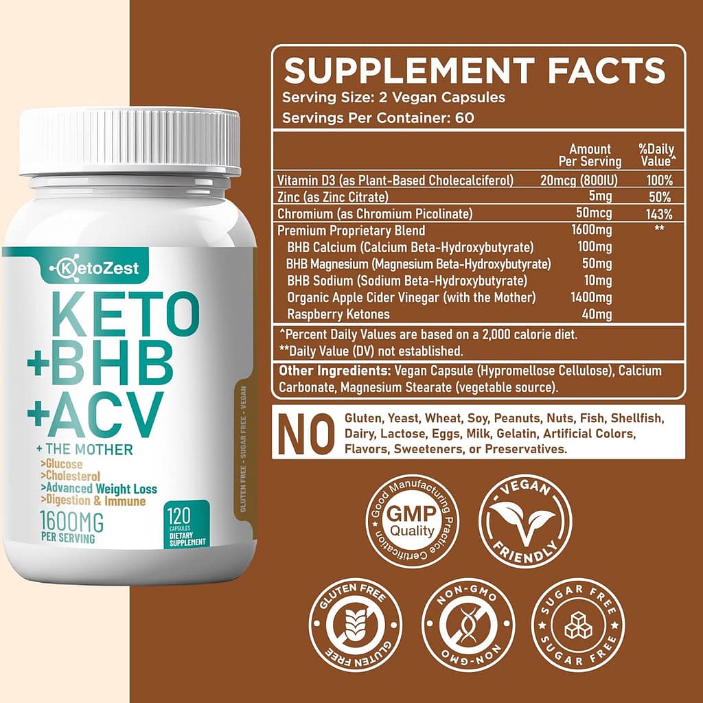 Keto ACV BHB Capsules 1600mg for Advanced Weight Loss Belly Fat Burn - Organic Apple Cider Vinegar with The Mother Ketones Vegan Supplement - with Vitamin D3 Zinc Chromium for Men Women Keto ACV BHB Capsules 1600mg for Advanced Weight Loss Belly Fat Burn - Organic Apple Cider Vinegar with The Mother Ketones Vegan Supplement - with Vitamin D3 Zinc Chromium for Men Women