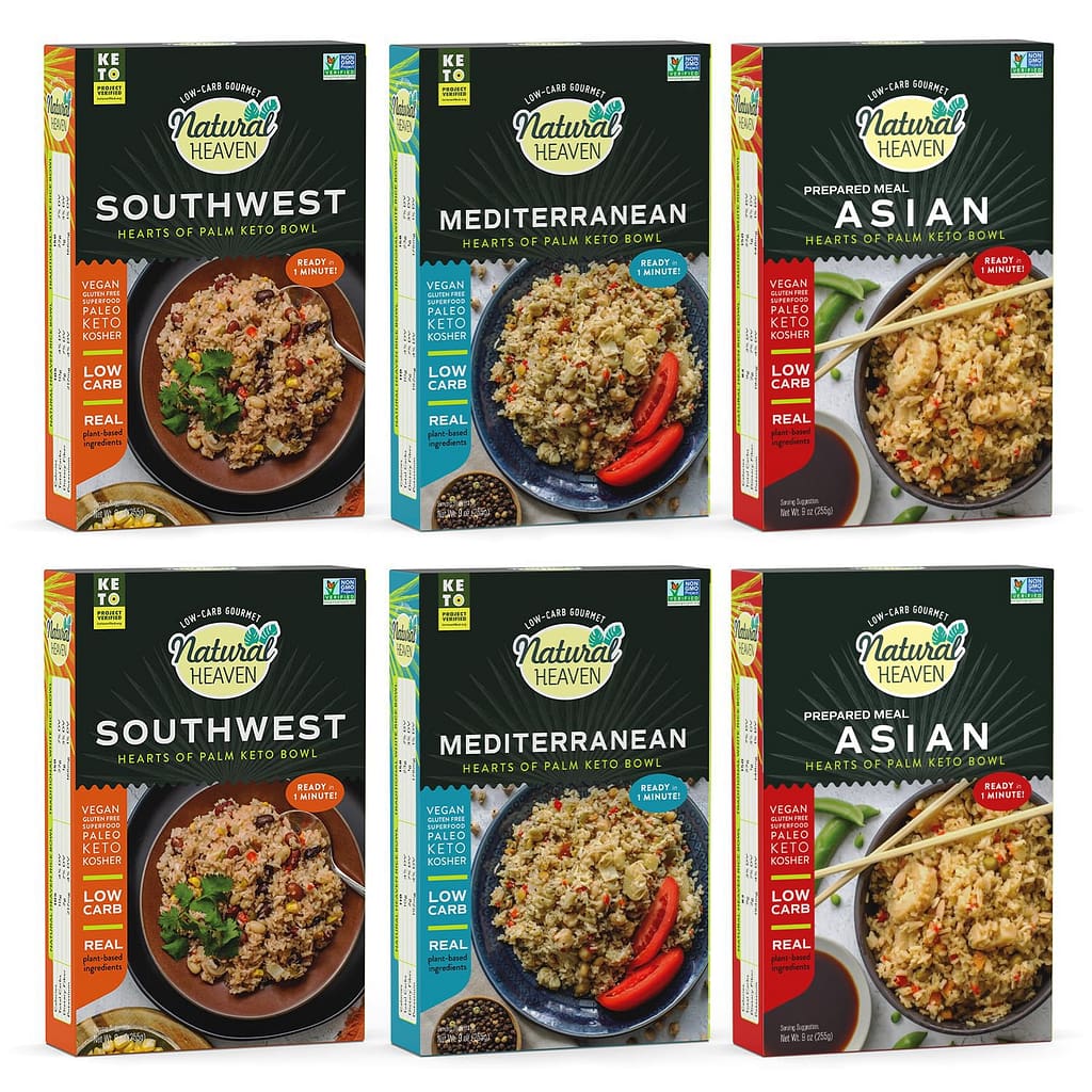 Natural Heaven Hearts of Palm Keto Food Bowl Variety 6-Pack – Asian, Southwest Mediterranean Prepared Meals, Ready in 60 Seconds, 9 Oz Ea Natural Heaven Hearts of Palm Keto Food Bowl Variety 6-Pack – Asian, Southwest Mediterranean Prepared Meals, Ready in 60 Seconds, 9 Oz Ea