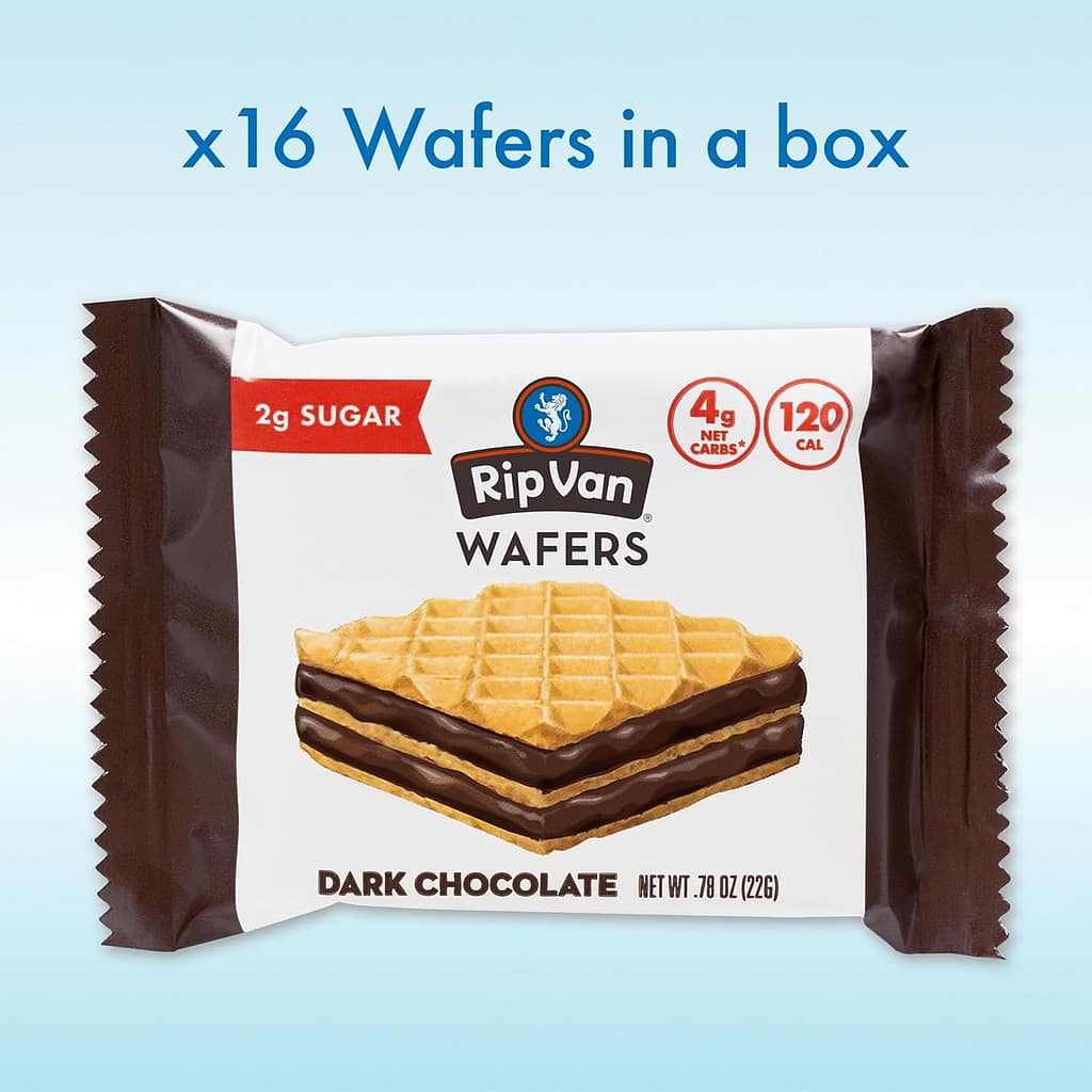 Rip Van Chocolate Hazelnut Wafer Cookies, Keto, Non-GMO, Healthy Snacks, Low Carb Low Sugar (2g), Low Calorie, Vegan, 16 Count Rip Van Chocolate Hazelnut Wafer Cookies, Keto, Non-GMO, Healthy Snacks, Low Carb Low Sugar (2g), Low Calorie, Vegan, 16 Count