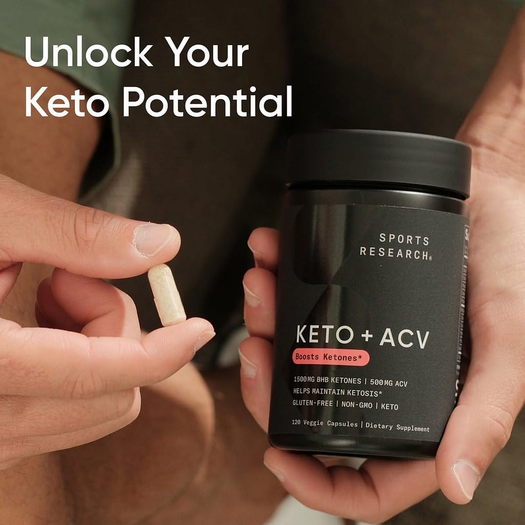 Sports Research® Keto Plus ACV Capsules - Diet Support with 500mg of Apple Cider Vinegar 1500mg goBHB® Exogenous Ketones - Gluten Free Keto Certified - 120 Veggie Capsules Sports Research® Keto Plus ACV Capsules - Diet Support with 500mg of Apple Cider Vinegar 1500mg goBHB® Exogenous Ketones - Gluten Free Keto Certified - 120 Veggie Capsules