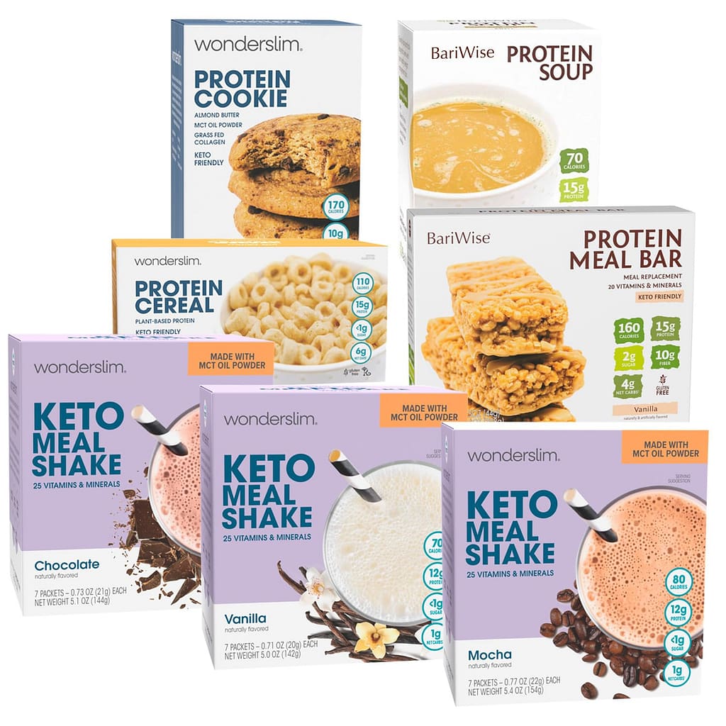 Wonderslim Keto Friendly 1 Week Diet Kit 49 Meals - Low Carb Meal Replacements, Bars Snacks, Breakfast, More Wonderslim Keto Friendly 1 Week Diet Kit 49 Meals - Low Carb Meal Replacements, Bars Snacks, Breakfast, More