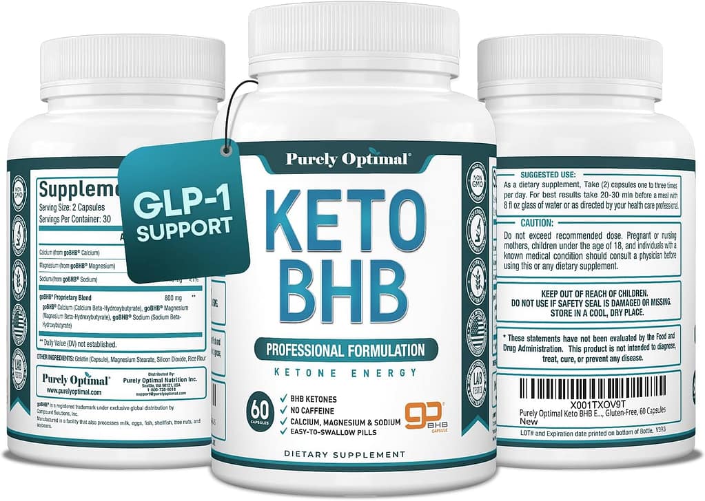 Purely Optimal Keto BHB Exogenous Ketones Supplement - Keto Diet Pills for Ketosis, Energy, Focus, Metabolism - for Women and Men (60 Capsules) Purely Optimal Keto BHB Exogenous Ketones Supplement - Keto Diet Pills for Ketosis, Energy, Focus, Metabolism - for Women and Men (60 Capsules)