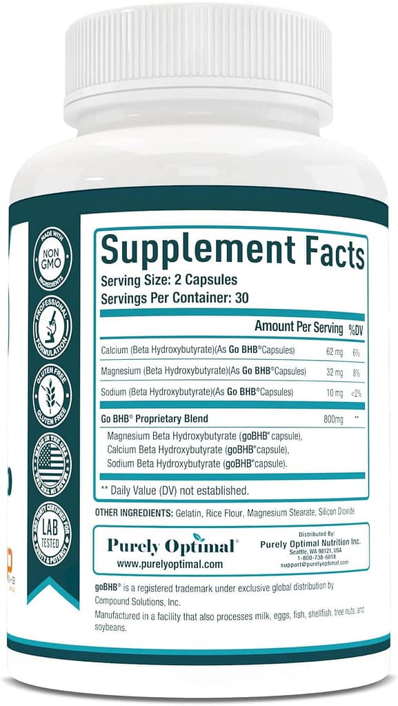 Purely Optimal Keto BHB Exogenous Ketones Supplement - Keto Diet Pills for Ketosis, Energy, Focus, Metabolism - for Women and Men (60 Capsules) Purely Optimal Keto BHB Exogenous Ketones Supplement - Keto Diet Pills for Ketosis, Energy, Focus, Metabolism - for Women and Men (60 Capsules)