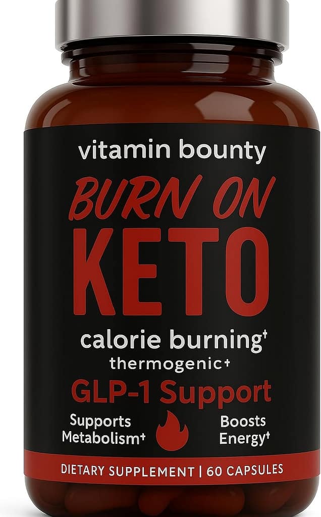 Vitamin Bounty Burn On Keto Multivitamin – Keto-Specific Nutritional Support with Magnesium, Potassium, and MCT for Energy, Cramp Relief, and Nutrient Optimization- GLP-1 Support- 60 Capsules Vitamin Bounty Burn On Keto Multivitamin – Keto-Specific Nutritional Support with Magnesium, Potassium, and MCT for Energy, Cramp Relief, and Nutrient Optimization- GLP-1 Support- 60 Capsules