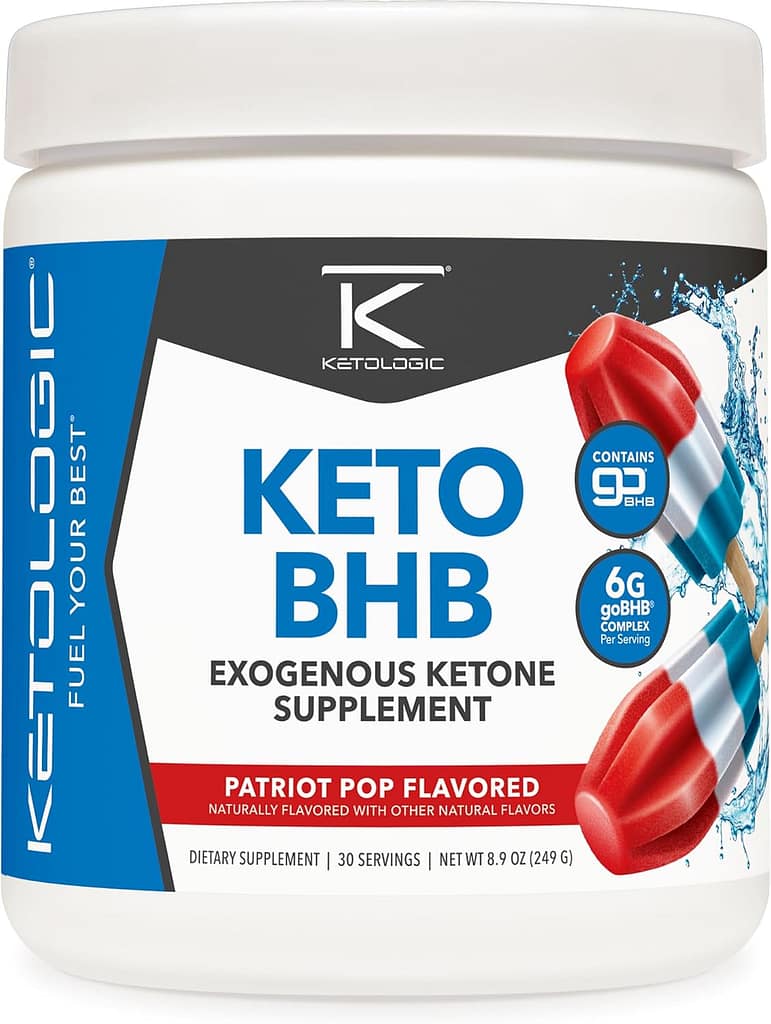 Ketologic Keto BHB (Patriot Pop Flavor) 30 Servings - Exogenous Ketone Supplement with goBHB, Beta-Hydroxybutyrate Salts Ketologic Keto BHB (Patriot Pop Flavor) 30 Servings - Exogenous Ketone Supplement with goBHB, Beta-Hydroxybutyrate Salts