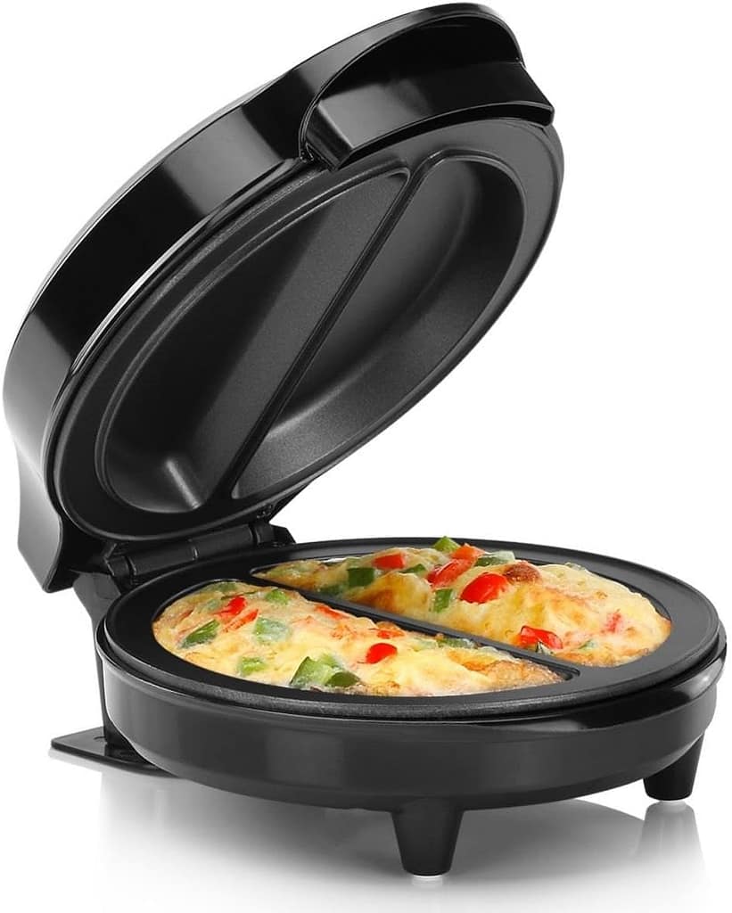 Holstein Housewares - Non-Stick Omelet Frittata Maker, Stainless Steel - Makes 2 Individual Portions Quick Easy (2 Section, Black) Holstein Housewares - Non-Stick Omelet Frittata Maker, Stainless Steel - Makes 2 Individual Portions Quick Easy (2 Section, Black)